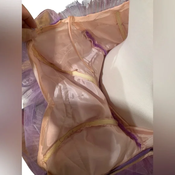 Vintage 50’s pink and purple strapless tulle prom dress w/sweetheart neckline s4 - Picture 12 of 12